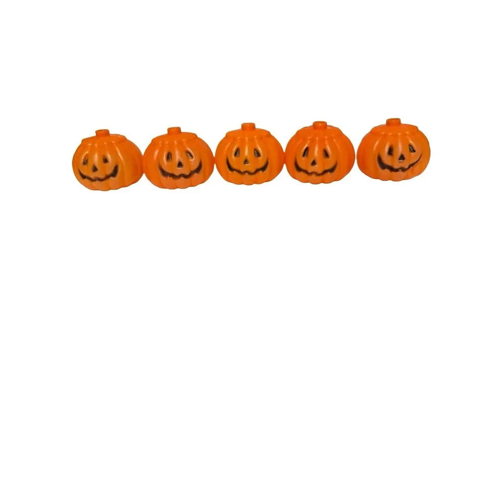 5 Vtg 80's Halloween 2 Sided Pumpkin Jack O Lantern Blow Mold String Light Cover